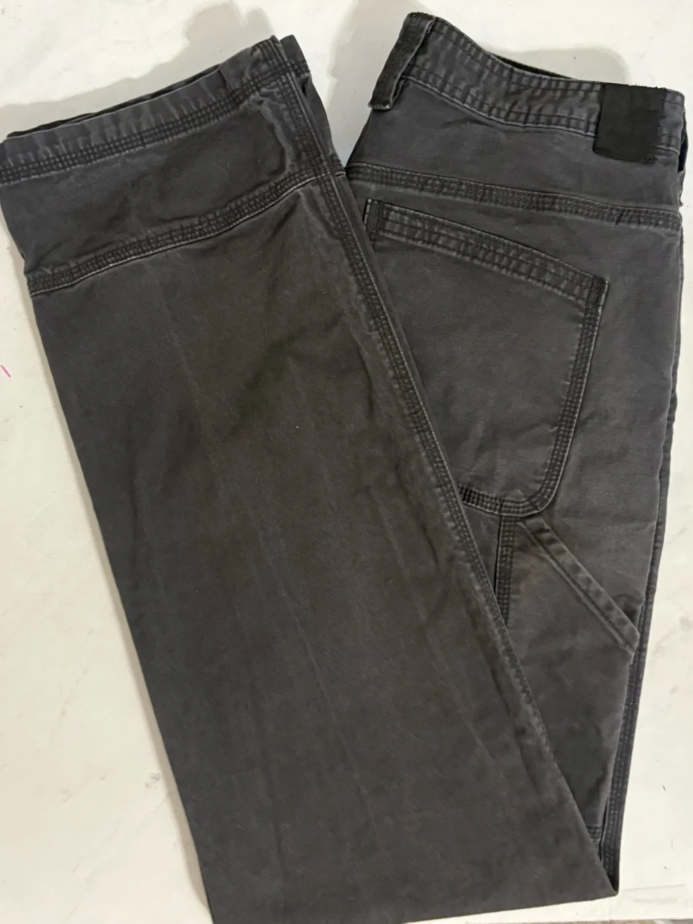 Prana Size 31 Gray Straight Leg Carpenter Jeans Western Outdoor Hiking Travel